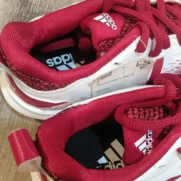 Adidas Youth Afterburner V Baseball Cleats Red/White - Picture 6 of 7